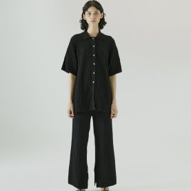 Bao Knitted Trousers in Black Cotton | The Collaborative Store