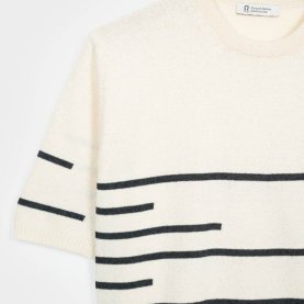 Adone Striped Organic Cotton T-Shirt in Natural | The Collaborative Store