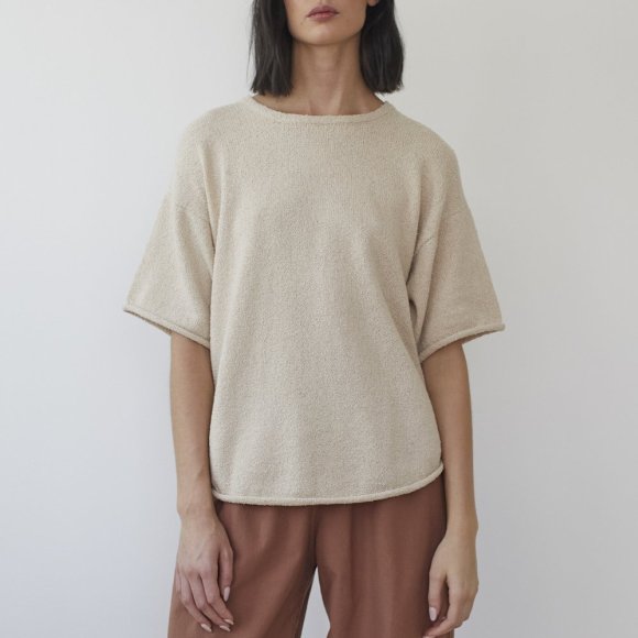 Boucle Top in Almond Organic Cotton | The Collaborative Store