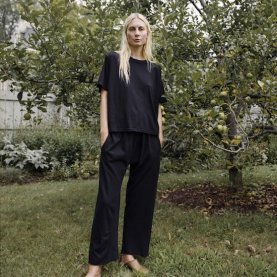 Easy Pants in Black Organic Cotton | The Collaborative Store