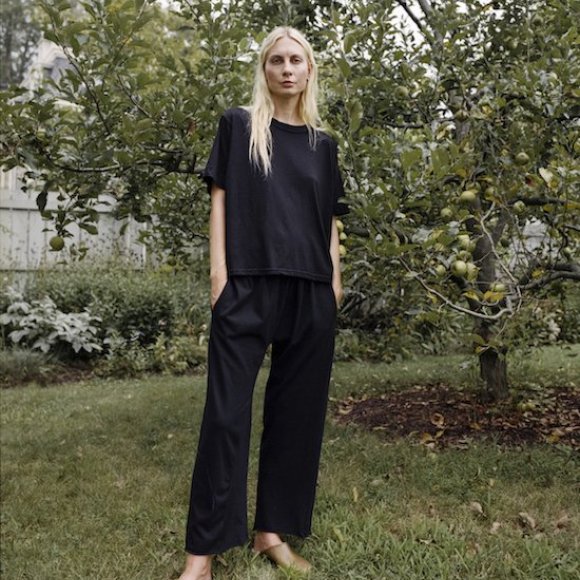 Easy Pants in Black Organic Cotton | The Collaborative Store