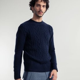 Amos Recycled Wool Sweater in Navy | The Collaborative Store