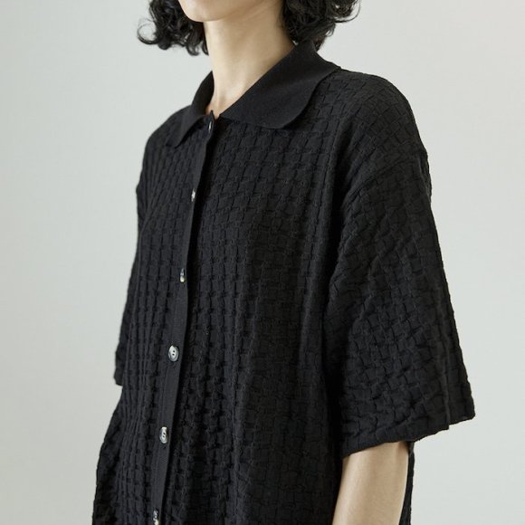 Lira Knitted Shirt in Black Cotton | The Collaborative Store