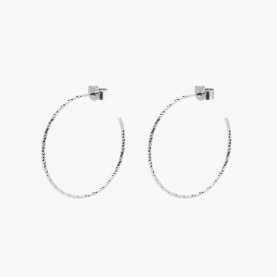 Large Diamond Hoop Earrings - Silver | The Collaborative Store