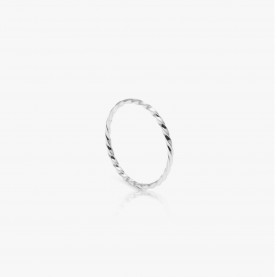 Skinny Twisted Silver Stacking Ring | The Collaborative Store