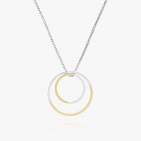 Two Tone Double Circle Necklace | The Collaborative Store