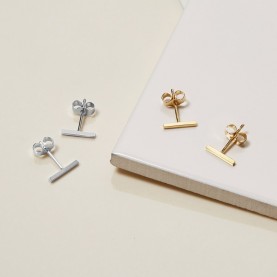 Bar Stud Earrings in Silver | The Collaborative Store