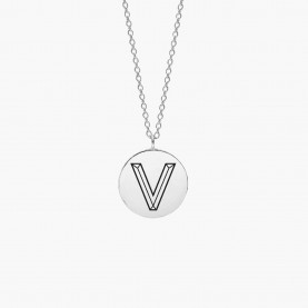 Facett Initial V Pendant - Silver | The Collaborative Store