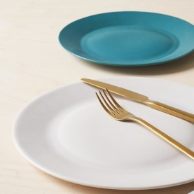 Matt Greige Ceramic Dinner Plate | The Collaborative Store