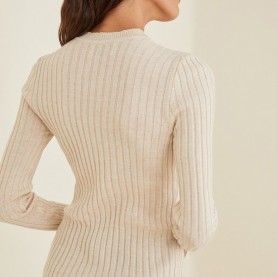 Valley Ribbed Merino Top in Oatmeal | The Collaborative Store