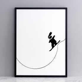 Snowboarding Rabbit Print | The Collaborative Store