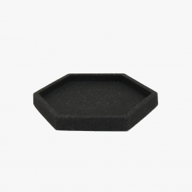 Hexagonal Granite Trinket Tray in Black | The Collaborative Store