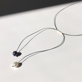 Twin Pearl Necklace in Black | The Collaborative Store