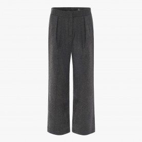 Wide Leg Wool Trousers in Grey | The Collaborative Store