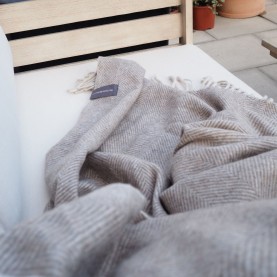 Recycled Wool Throw in Natural Beige | The Collaborative Store