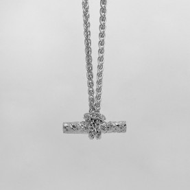 Knotted T Bar Necklace in Silver | The Collaborative Store