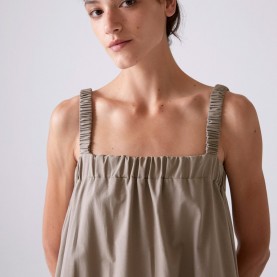 Fina Dress in Taupe Organic Cotton | The Collaborative Store