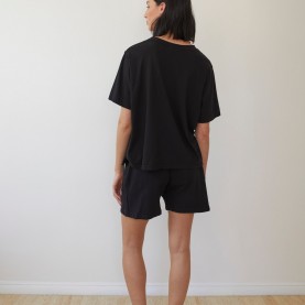 Easy Shorts in Black Organic Cotton | The Collaborative Store