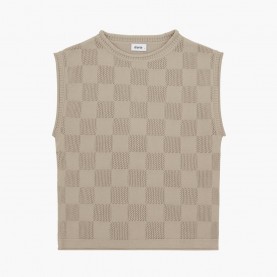 Tori Knitted Vest in Taupe | The Collaborative Store