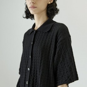 Lira Knitted Shirt in Black Cotton | The Collaborative Store