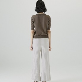 Bao Knitted Trousers in Light Grey Cotton | The Collaborative Store