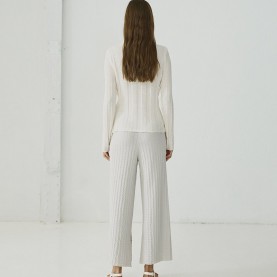 Bao Knitted Trousers in Light Grey Cotton | The Collaborative Store