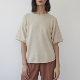 Boucle Top in Almond Organic Cotton | The Collaborative Store