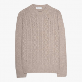 Amos Recycled Wool Cable Knit Sweater in Sand | The Collaborative Store