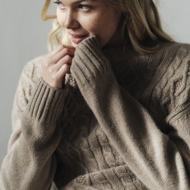 Amos Recycled Wool Cable Knit Sweater in Sand | The Collaborative Store