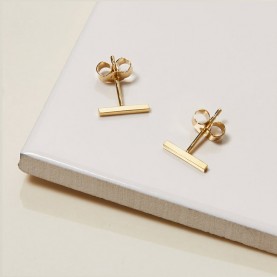 Bar Stud Earrings in Gold | The Collaborative Store