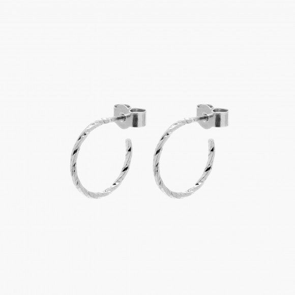 Mini Diamond Hoop Earrings - Silver | The Collaborative Store