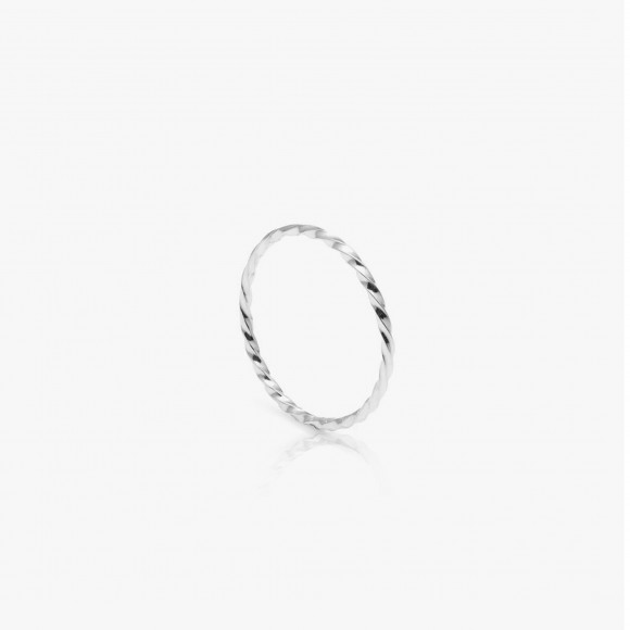 Skinny Twisted Silver Stacking Ring | The Collaborative Store