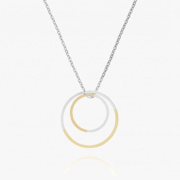 Two Tone Double Circle Necklace | The Collaborative Store