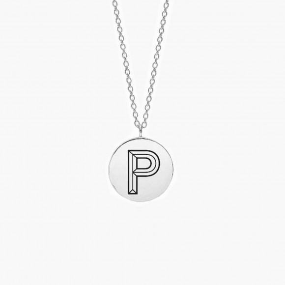 Facett Initial P Pendant - Silver | The Collaborative Store