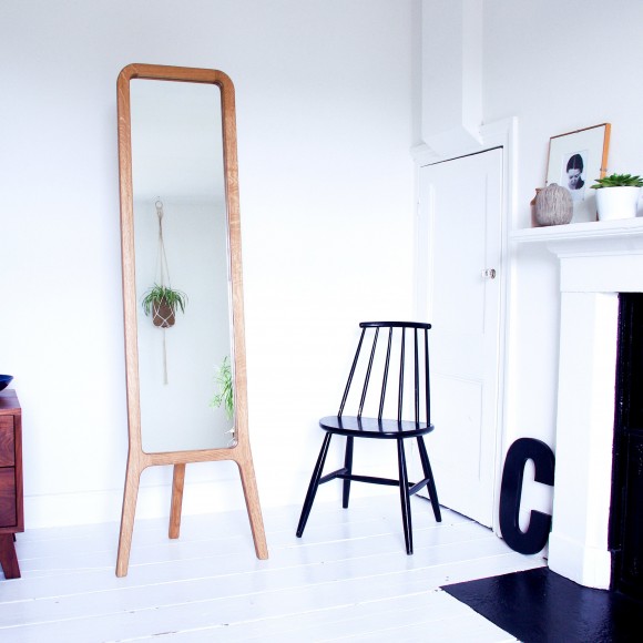 Free Standing Walnut R-Mirror  | The Collaborative Store