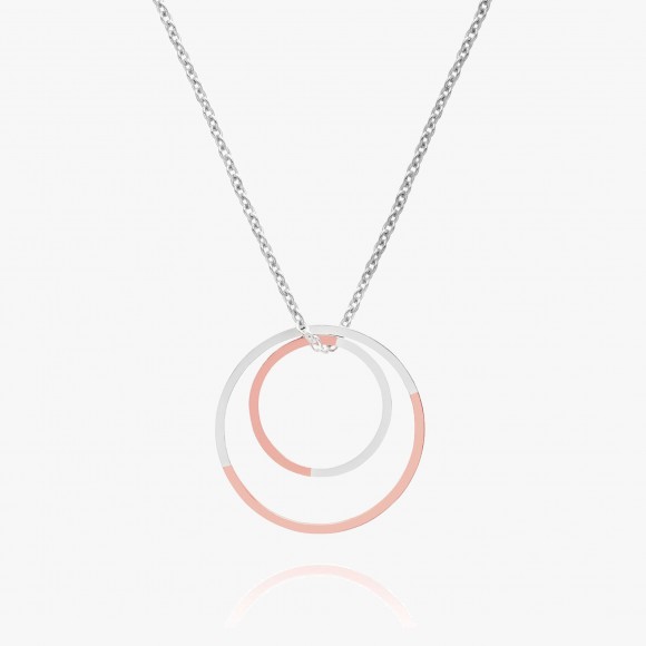 Two Tone Double Circle Necklace | The Collaborative Store