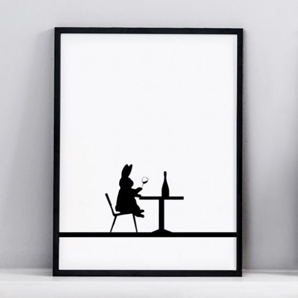 Wine Tasting Rabbit Print | The Collaborative Store