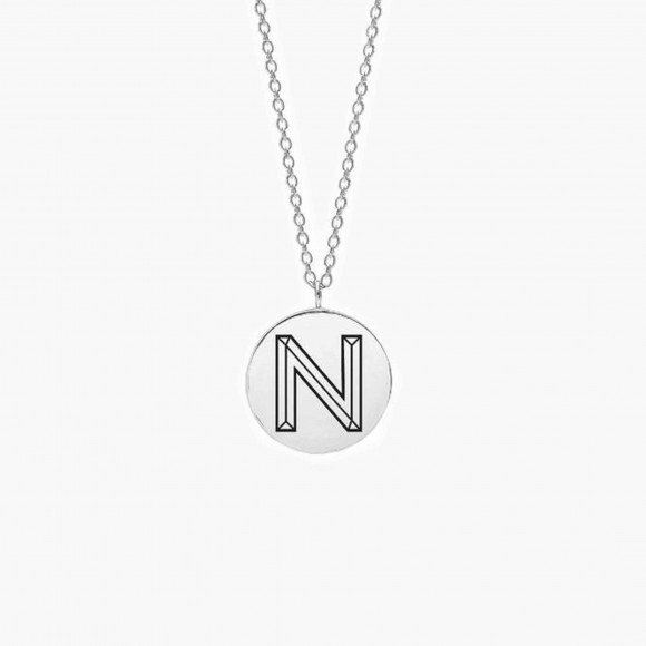 Facett Initial N Pendant - Silver | The Collaborative Store