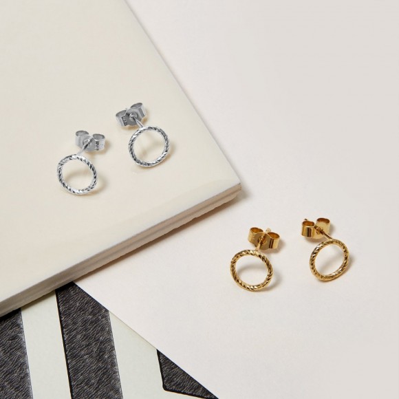 Mini Circle Faceted Earrings | The Collaborative Store