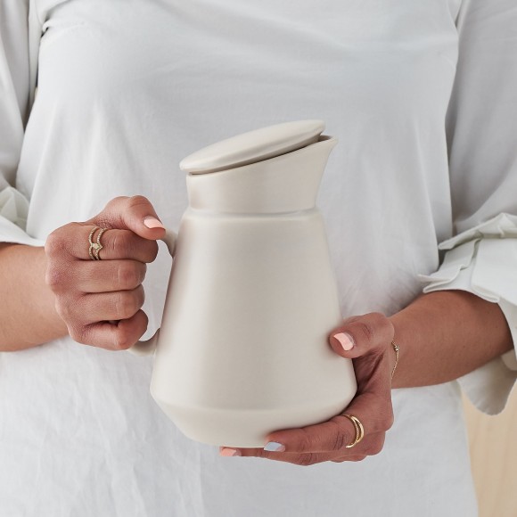 Matt Greige Ceramic Coffee Jug | The Collaborative Store