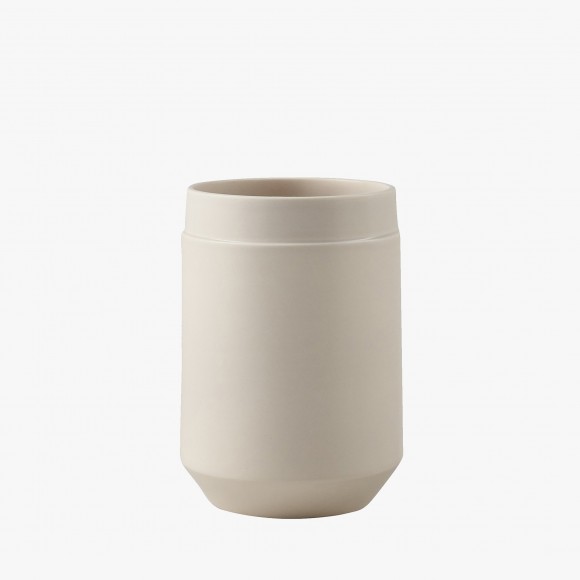 Tall Matt Greige Ceramic Vase | The Collaborative Store