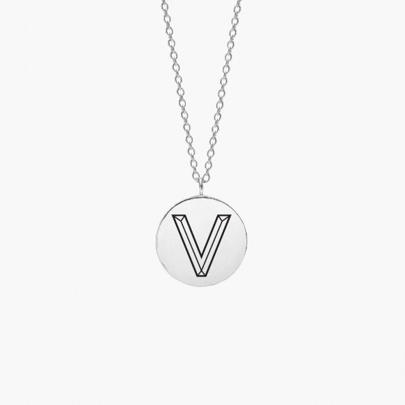 Facett Initial V Pendant - Silver | The Collaborative Store