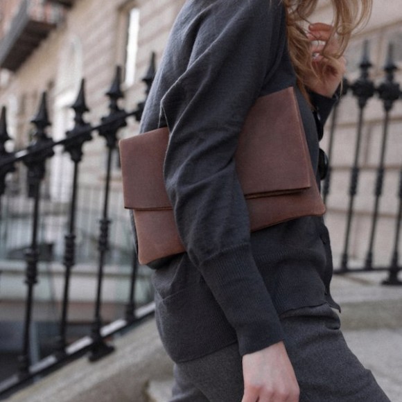 Leather Fold Clutch in Chocolate | The Collaborative Store