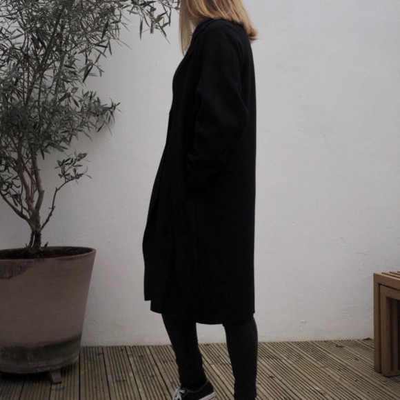 Structured Wool Coat in Black | The Collaborative Store