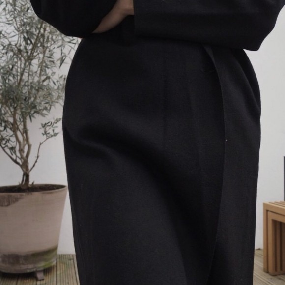 Structured Wool Coat in Black | The Collaborative Store