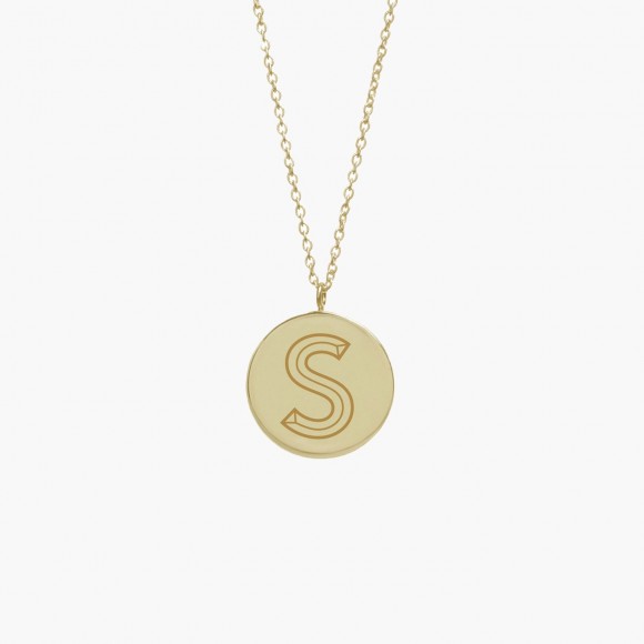 Facett Initial S Pendant - Gold | The Collaborative Store