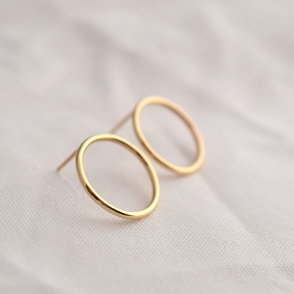 SORA Full Moon Solid Gold Earrings  | The Collaborative Store