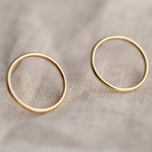 SORA Full Moon Solid Gold Earrings  | The Collaborative Store