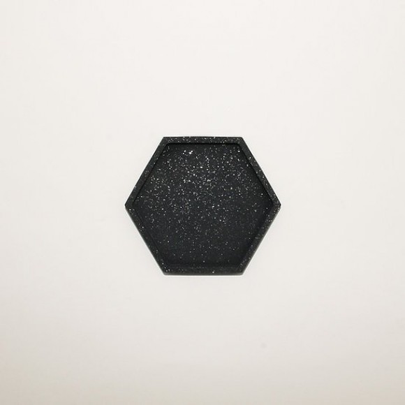 Hexagonal Granite Trinket Tray in Black | The Collaborative Store