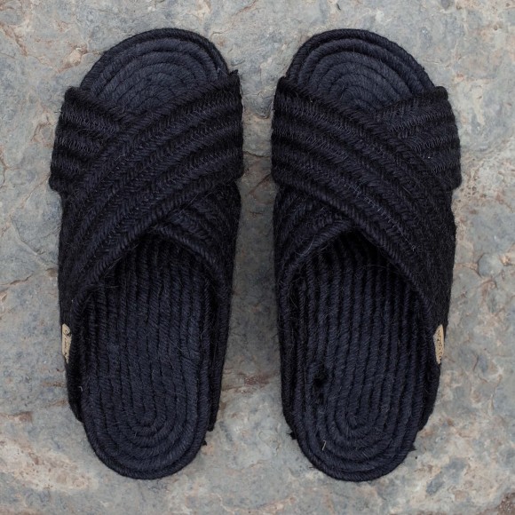 Balears Jute Sandals in Black | The Collaborative Store